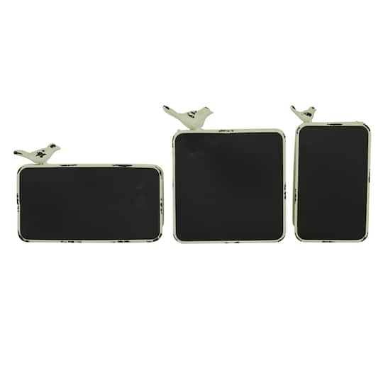 White Metal Farmhouse Chalkboard Sign Set